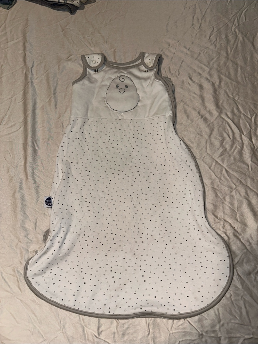 Nested Bean White and Gray Dot Sleep Sack